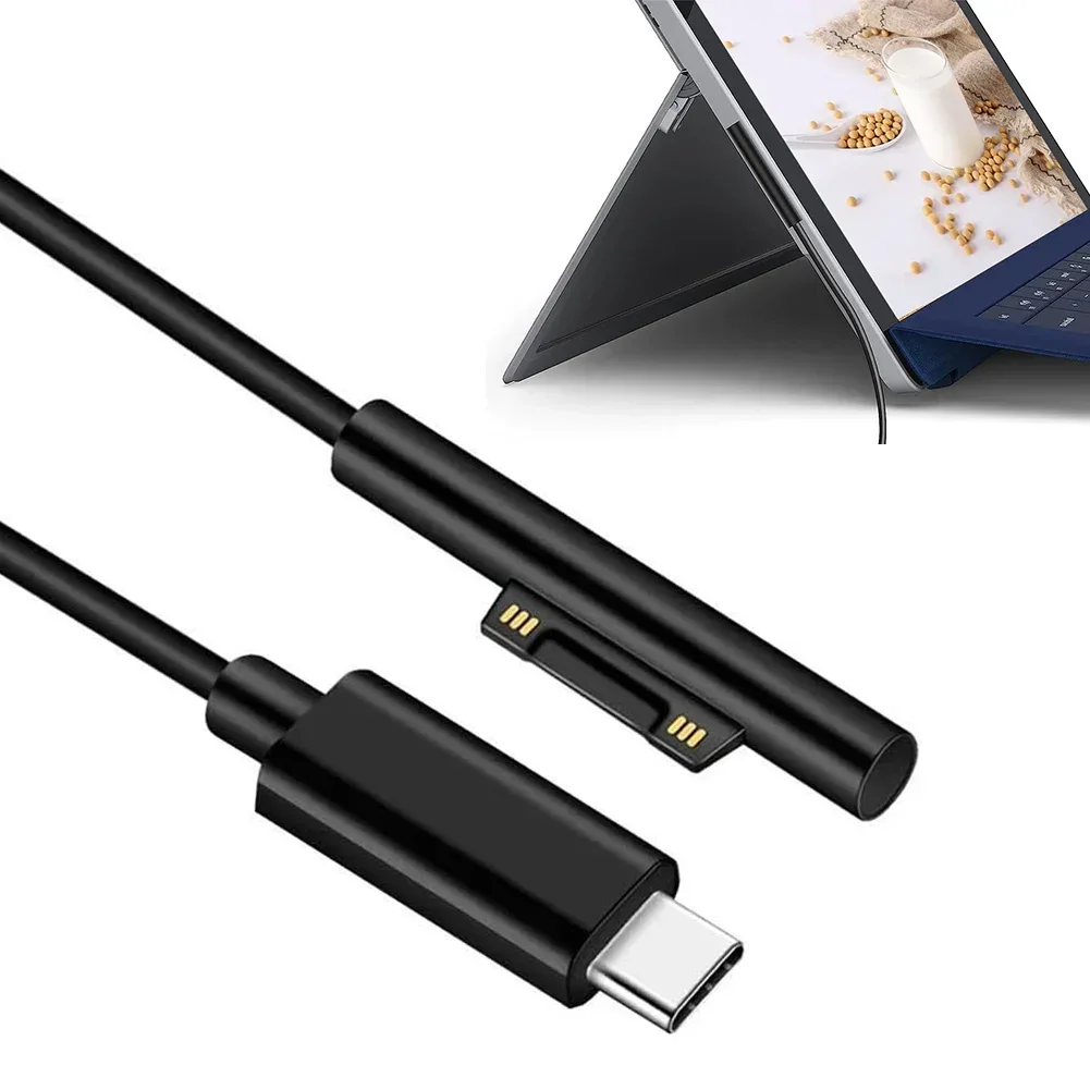 Фото Решение для зарядки Microsoft Для устройств Зарядный кабель USB C (черный) Требуется зарядное устройство PD 45 Вт, 15 В, 3 А №5