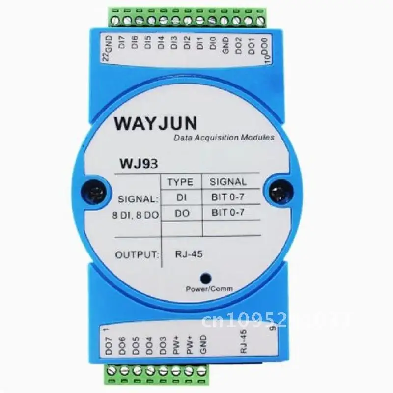 WJ93-RJ45 Импульсный расход, 8-канальный DI8-way DO, высокоскоростной TCP-счетчик, частотно-сторонняя, ШИМ-выходной модуль Modbus
