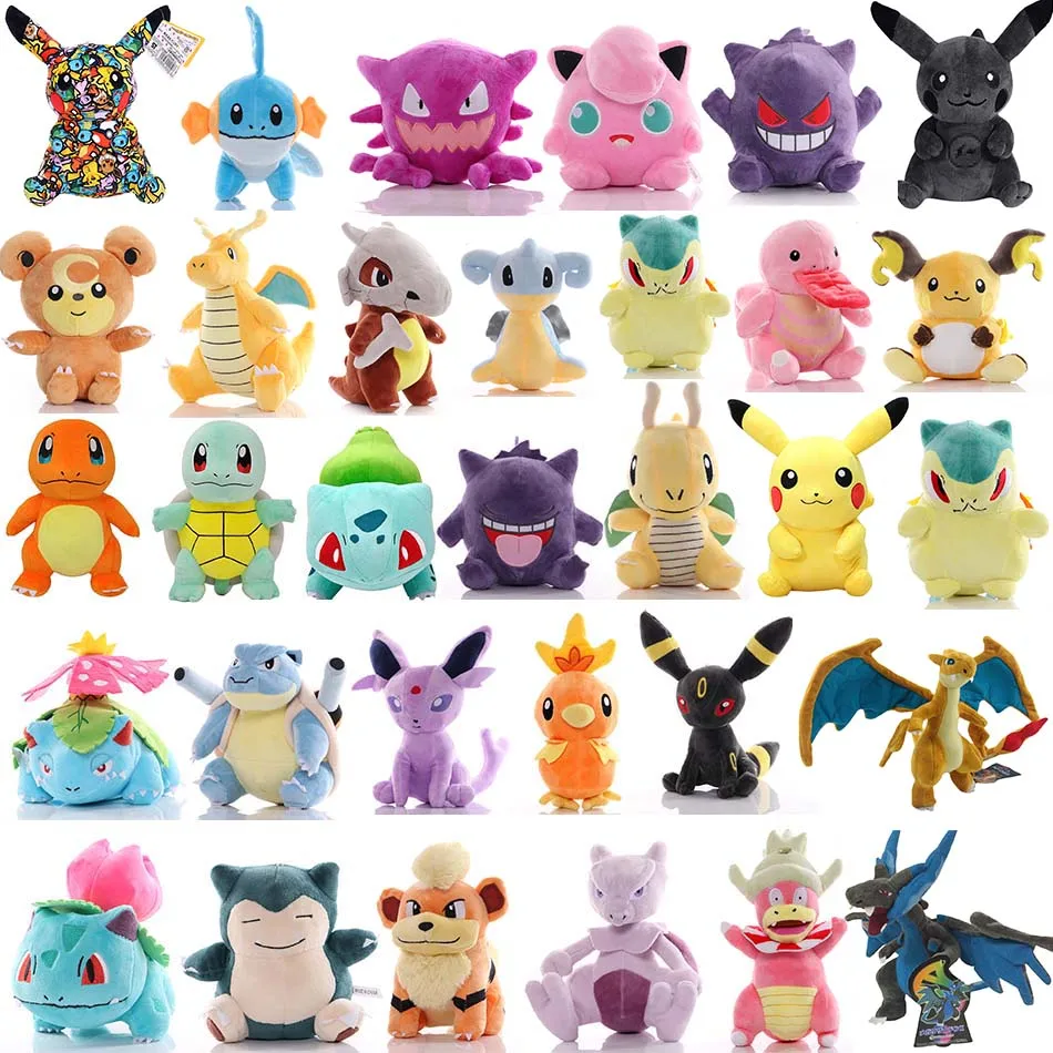 Плюшевая игрушка в виде покемона, милая мягкая игрушка Пикачу, Eevee, чармандер, Mewtwo, Gengar Cubone, Сквиртл, аниме-фигурка, кукла для детей, рождественский подарок