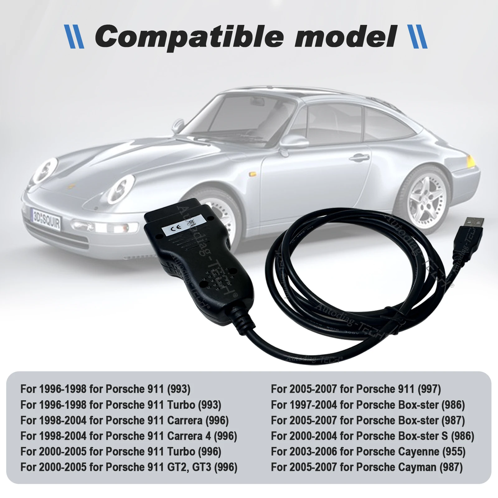 Фото Автомобильный интерфейс OBD2 для Porsche Piwis работает с Windows XP, дюймометрическое программное обеспечение, сканер программирования OBDII к USB, автомобильный ECU №2