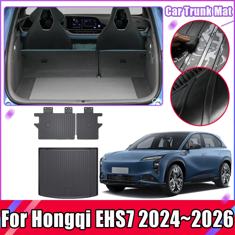 Подушка в багажник автомобиля для Hongqi EHS7, аксессуары Tiangong 08 2024 2025 2026, напольный коврик, водонепроницаемый ковер, 3D материал TPE, коврик для хранения