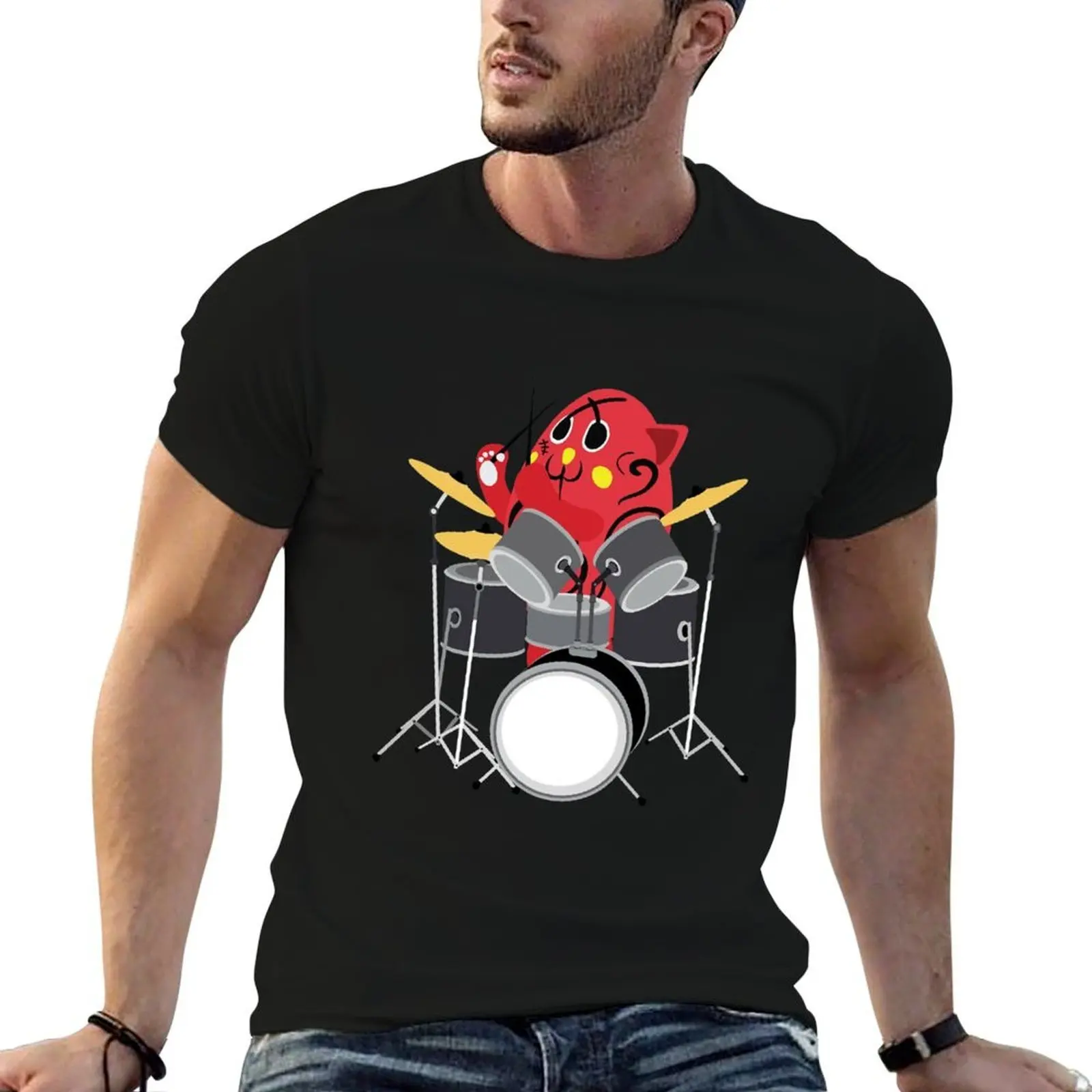 Футболка Nyango Star Mascot Drummer-4500, футболка, мужская повседневная футболка, футболка с индивидуальным принтом