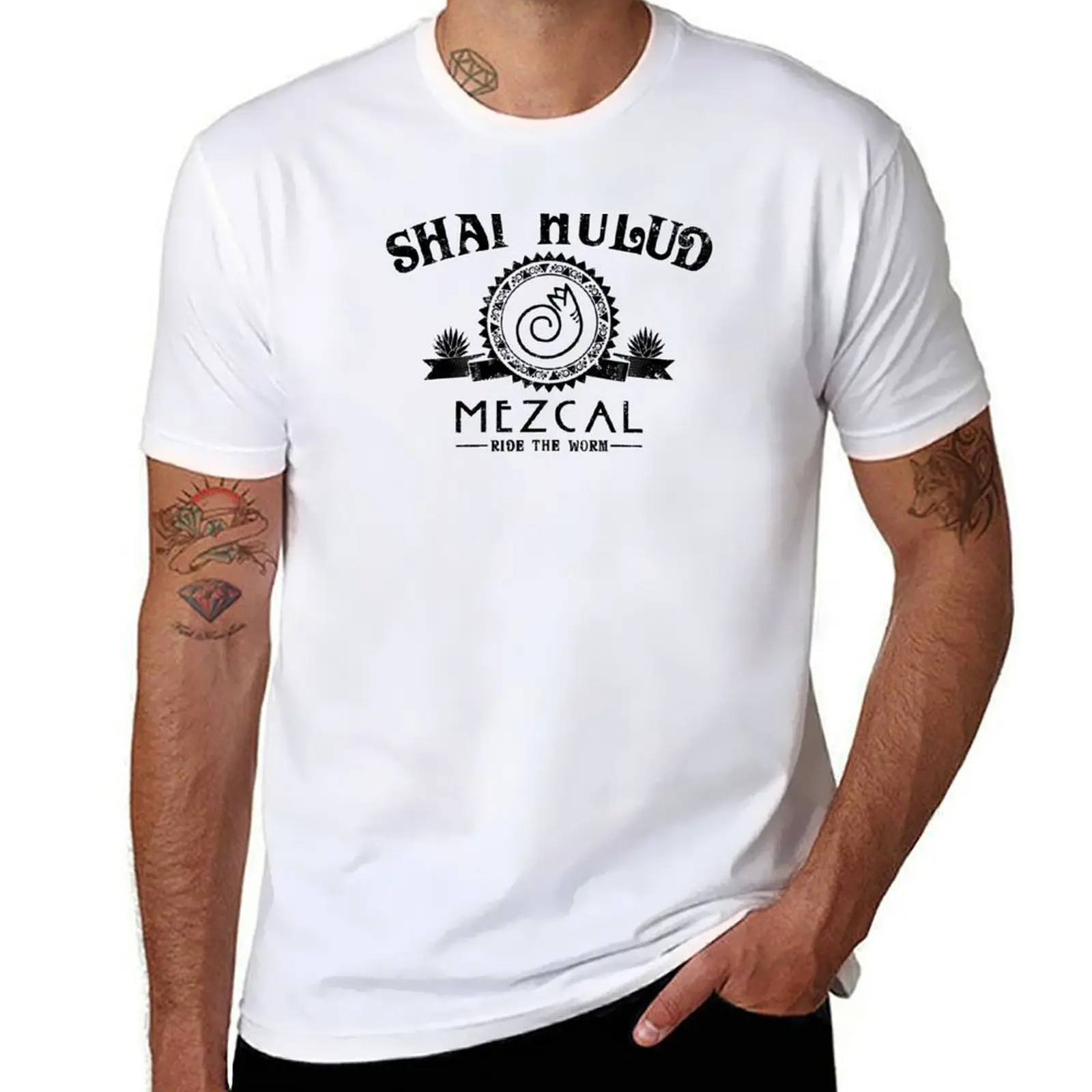 Футболка Shai Hulud Mezcal (темный принт), черная хлопковая футболка, простая мужская упаковка, мужская футболка, футболка