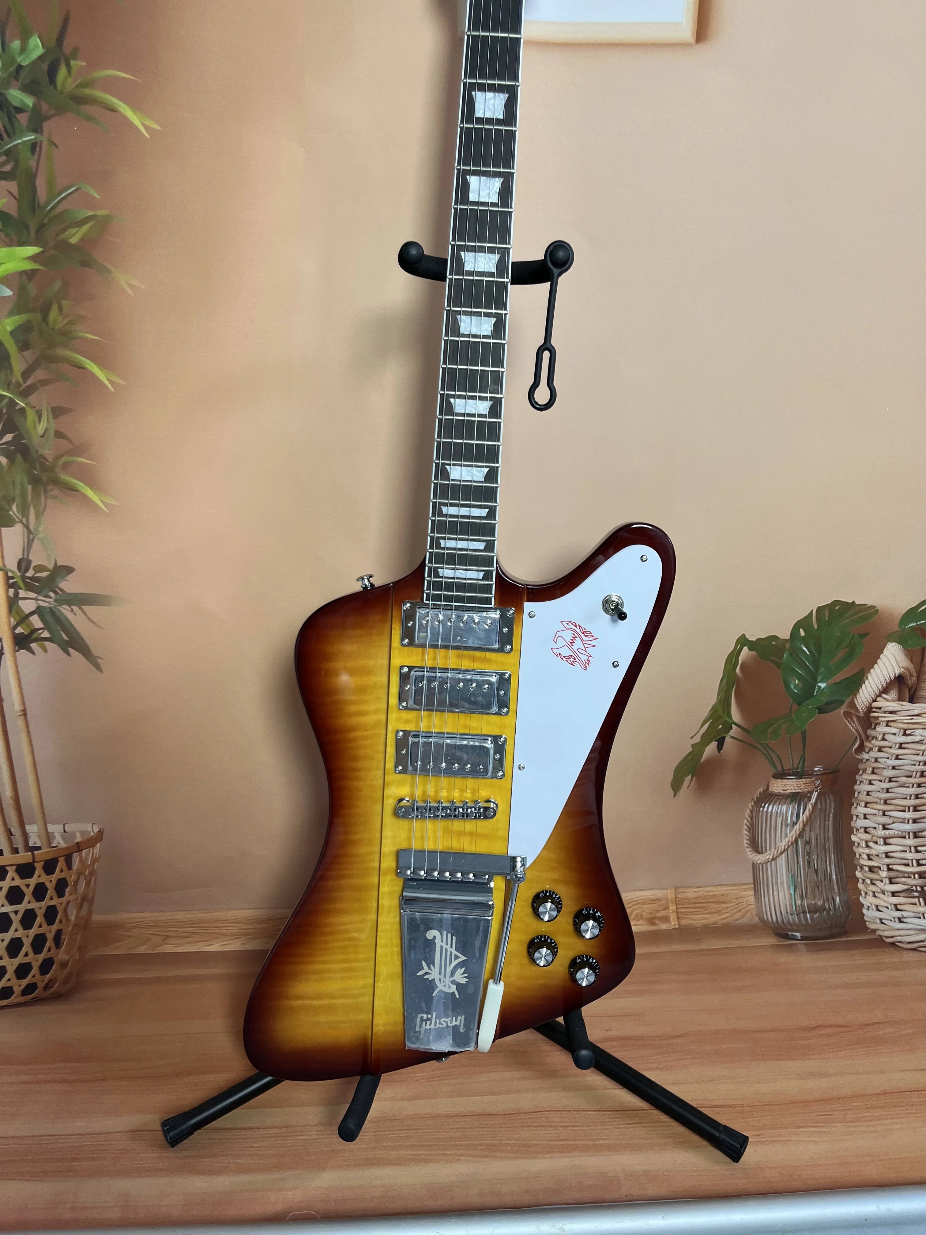 Заводская электрогитара Fire Bird 3, звукосниматели из красного дерева, корпус и гриф