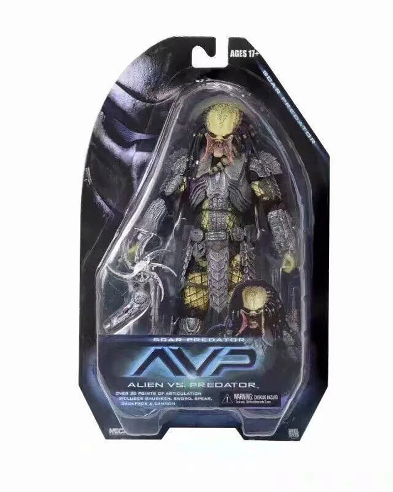 Фото NECA AVP Alien VS Хищник кельтский маскированный шрам Хищник конечные Суставы подвижные сборные креативные подарки на день рождения игрушка кукла 20 см №4