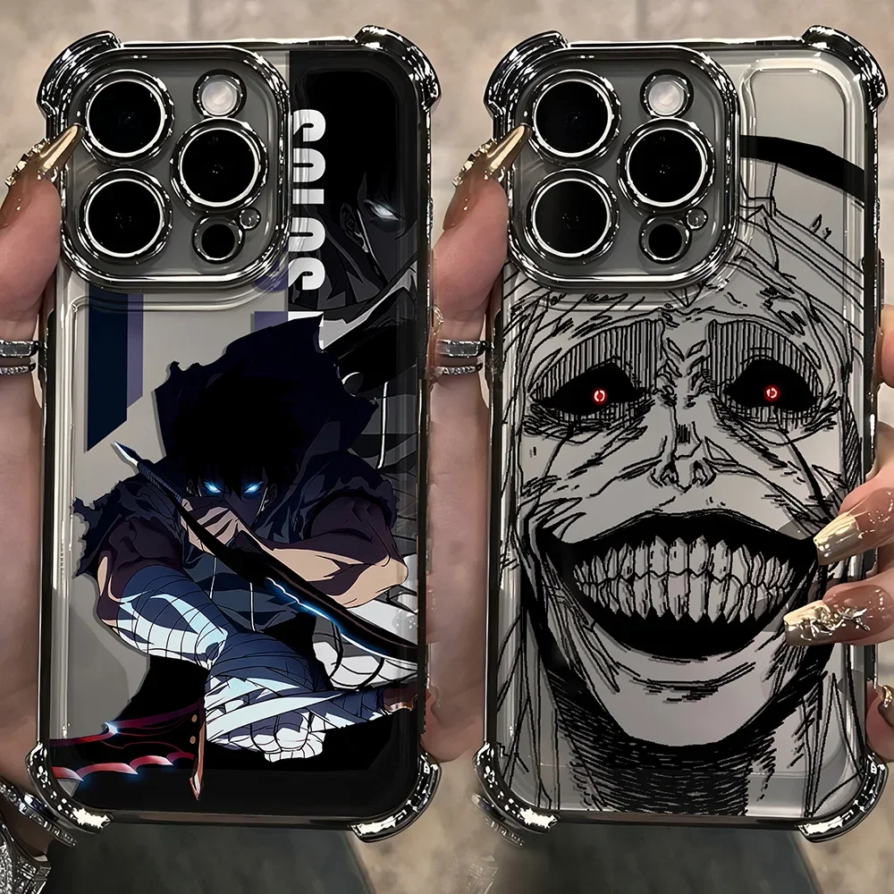 Anime Solos Levelings Plating Phone Case For Xiaomi Redmi 14C 13C 12C K50 K40 Note 13 12 11 10 9S 4G 5G Anti Fall Airbag