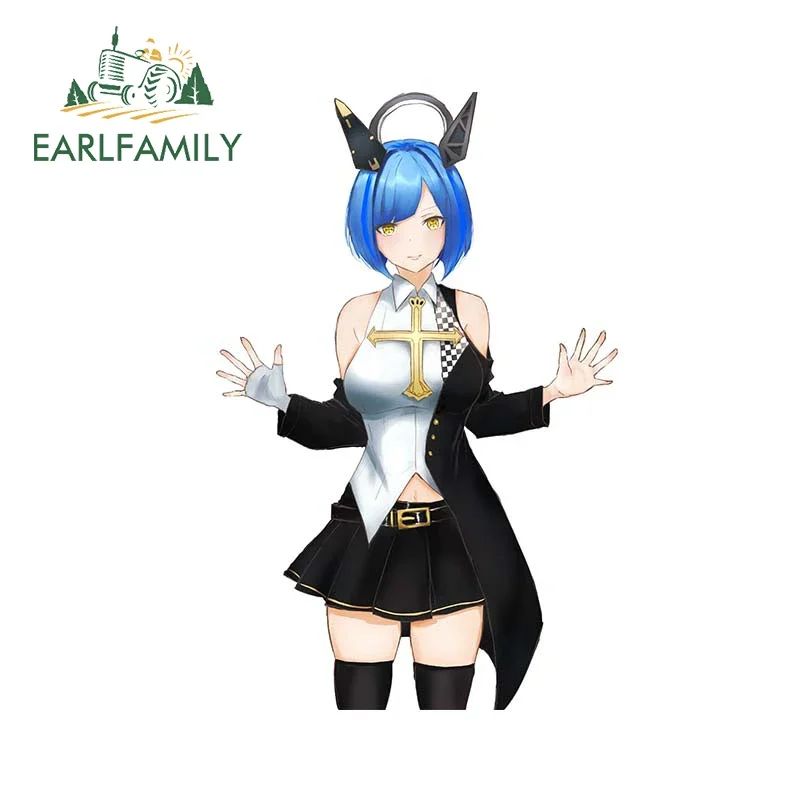 EARLFAMILY 13 см x 8,5 см, автомобильная наклейка с синими короткими волосами, популярная игра, водонепроницаемая аниме наклейка, забавная фотография для серфинга