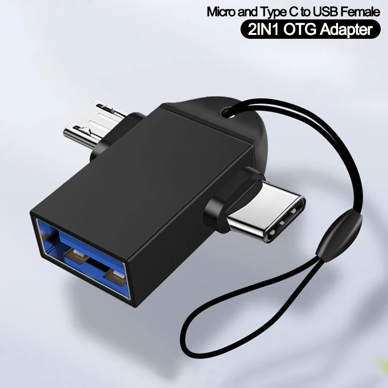 Фото 2 в 1 OTG адаптер USB Type C Micro USB Android мобильный телефон конвертер U Disk планшет OTG коннектор USB 3,0 OTG для ноутбуков Mac №1