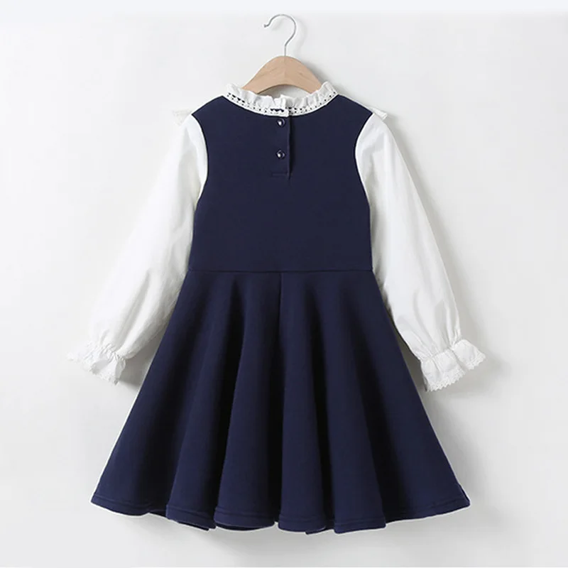 Абito da София и maniche lunghe Primavera e autunno Abito da principessa в стиле coreano Campus 4-13 anni Abito Koma w pizz