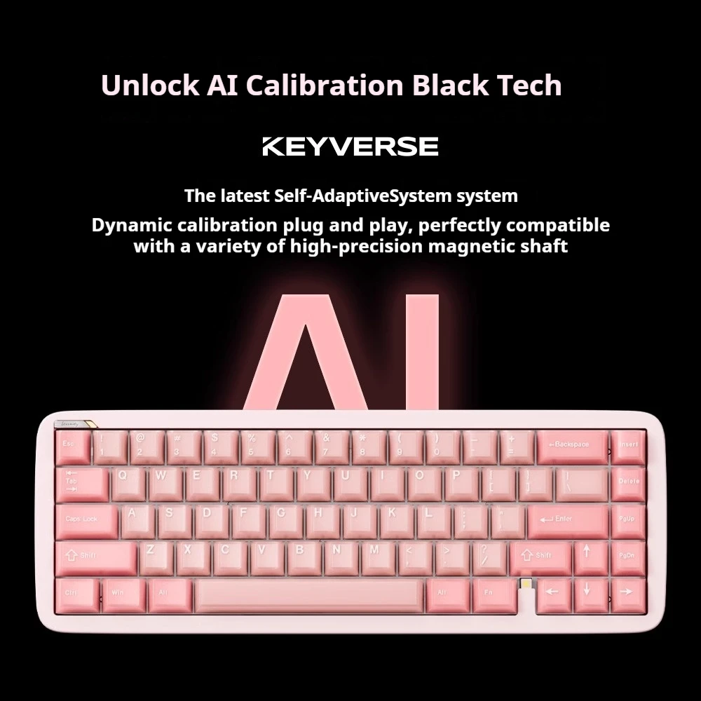Фото Keyverse Eternity65 ET65 Магнитный переключатель Механическая клавиатура Проводная самоадаптивная система Алюминий RT Пользовательские ПК Киберспортивные клавиатуры №4