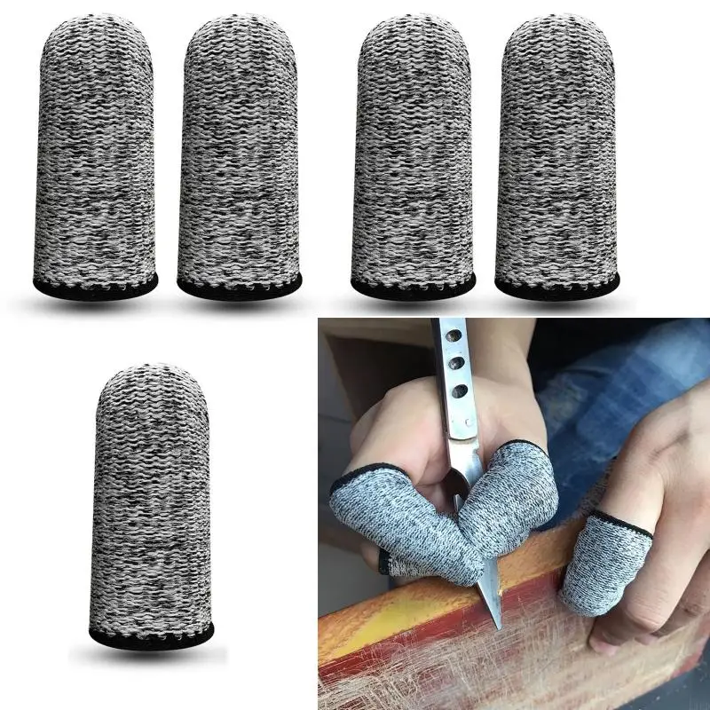 E1PD Cots Cots Cut Countaint Protector Heathable Finger Dloeves для работы 10 шт.