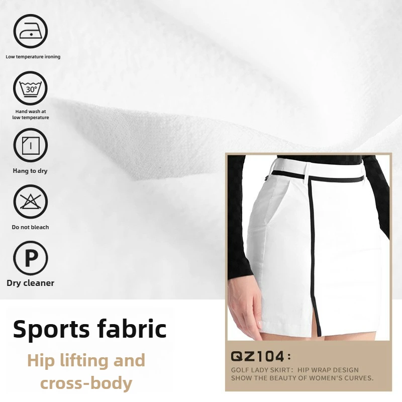 Фото PGM Golf женская короткая юбка модная уличная одежда для гольфа спортивные универсальные шорты-карандаш женская юбка с высокой талией и разрезом на бедрах QZ104 №4