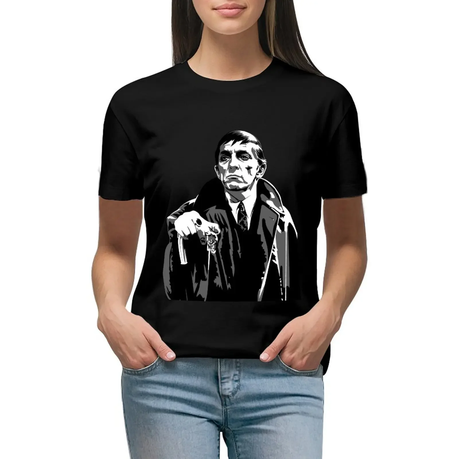 Футболка Dark Shadows - Barnabas Collins 2, черные футболки с таможенным дизайном для женщин, свободный крой