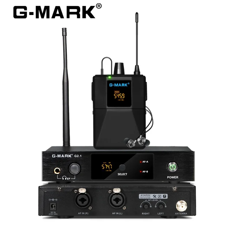 Монитор-вкладыш G-MARK G2.1IEM UHF Mono, Беспроводная Частота возврата, выбор для сцены, певицы, гитары, студии, выступления, DJ