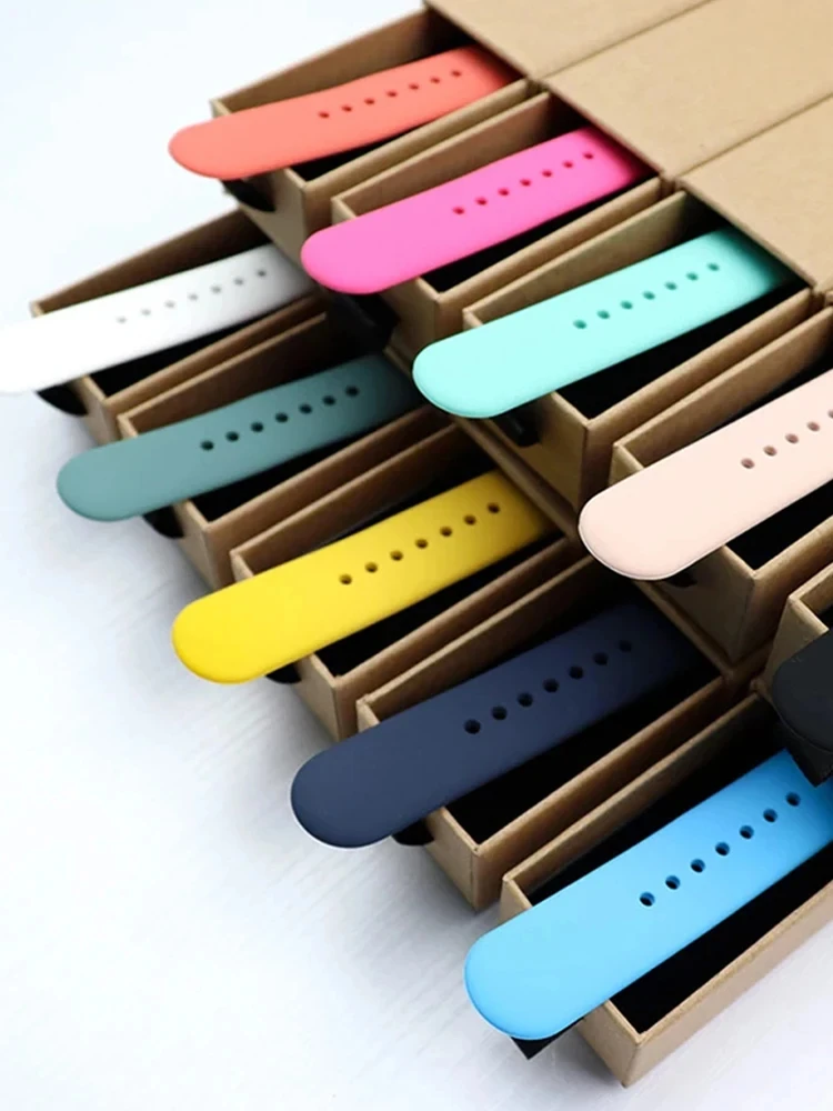 Ремешок силиконовый для Apple Watch band 44 мм 40 мм 45 мм 41 мм 49 мм 42 мм 38 мм 44 мм, спортивный браслет для iWatch Series 9 8 7 SE 6 5 4 Ultra 2
