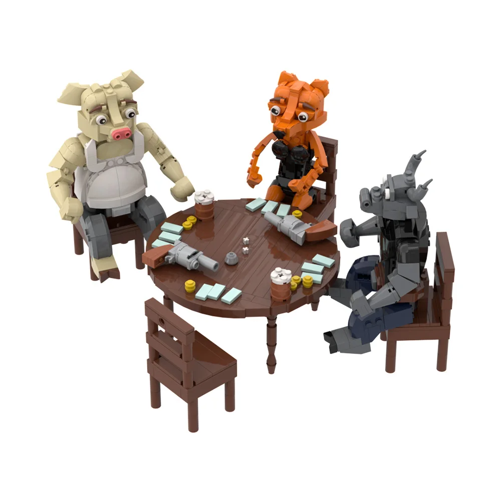 MOC Liar's Bar Game Foxey Кукла Модель Строительные блоки Scabby Bristol и Thor Фигурка Сборка кирпичей Игрушка в подарок