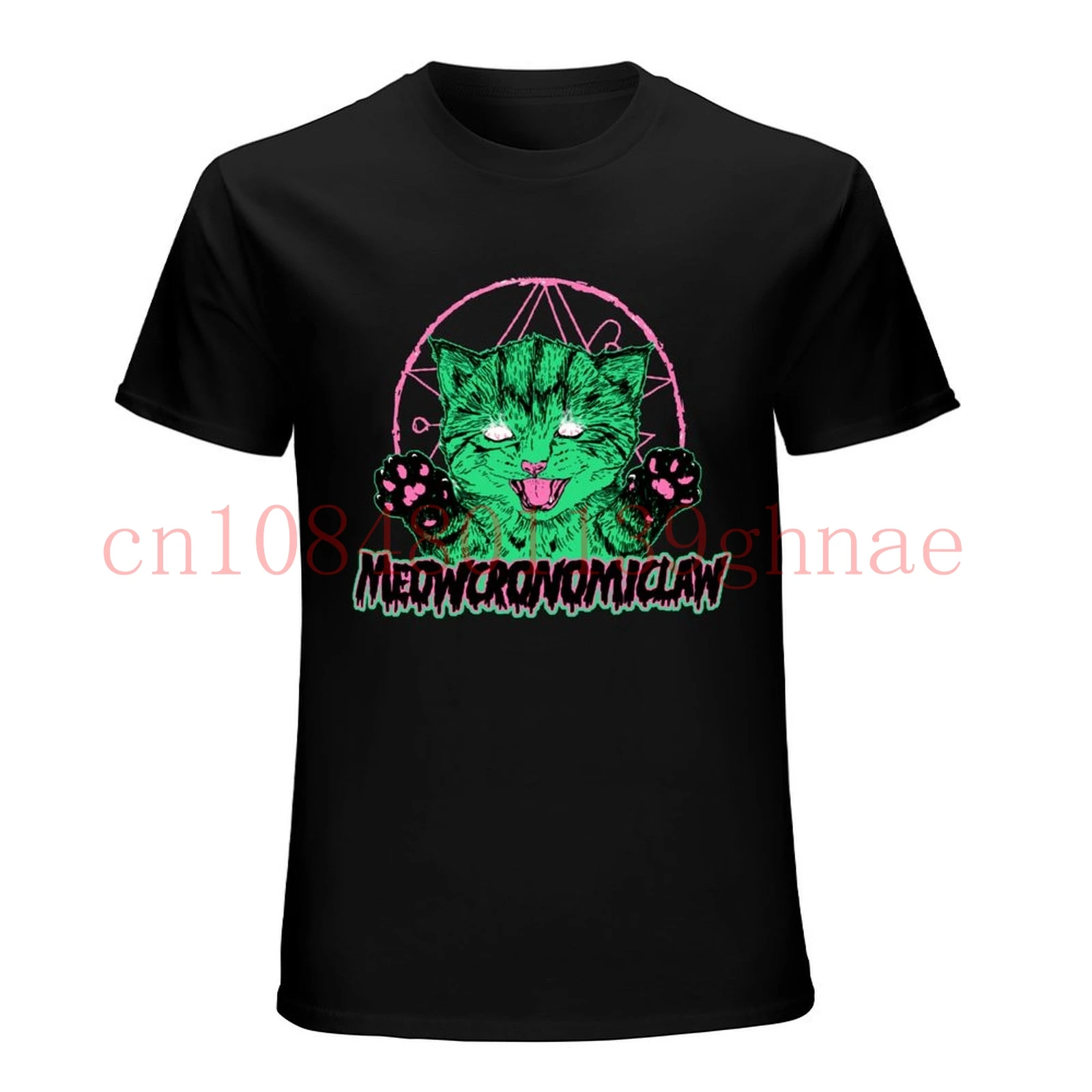 Облегающая футболка Meowcronomiclaw bl, черного цвета