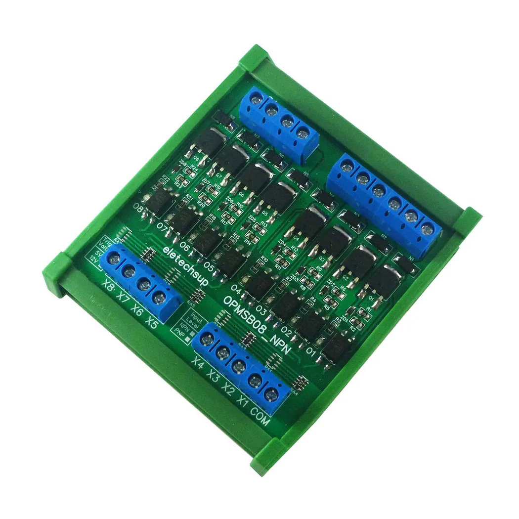 Точный 8CH DC 3,3-24V 0-2kHz PWM усилитель сигнала NPN/PNP преобразователь логического уровня Φ Driver 5A IO усилитель тока OPMSB08