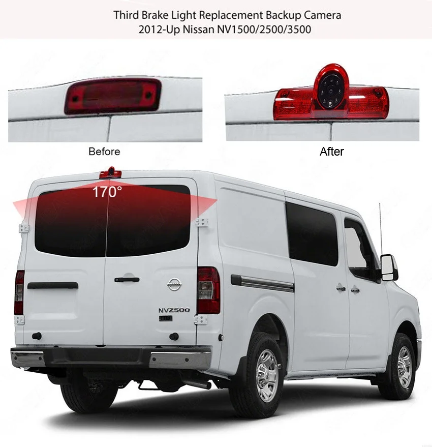 Фото Камера заднего вида стоп-сигнала для Nissan NV 1500 2500 3500 пассажирского и грузового фургона №2