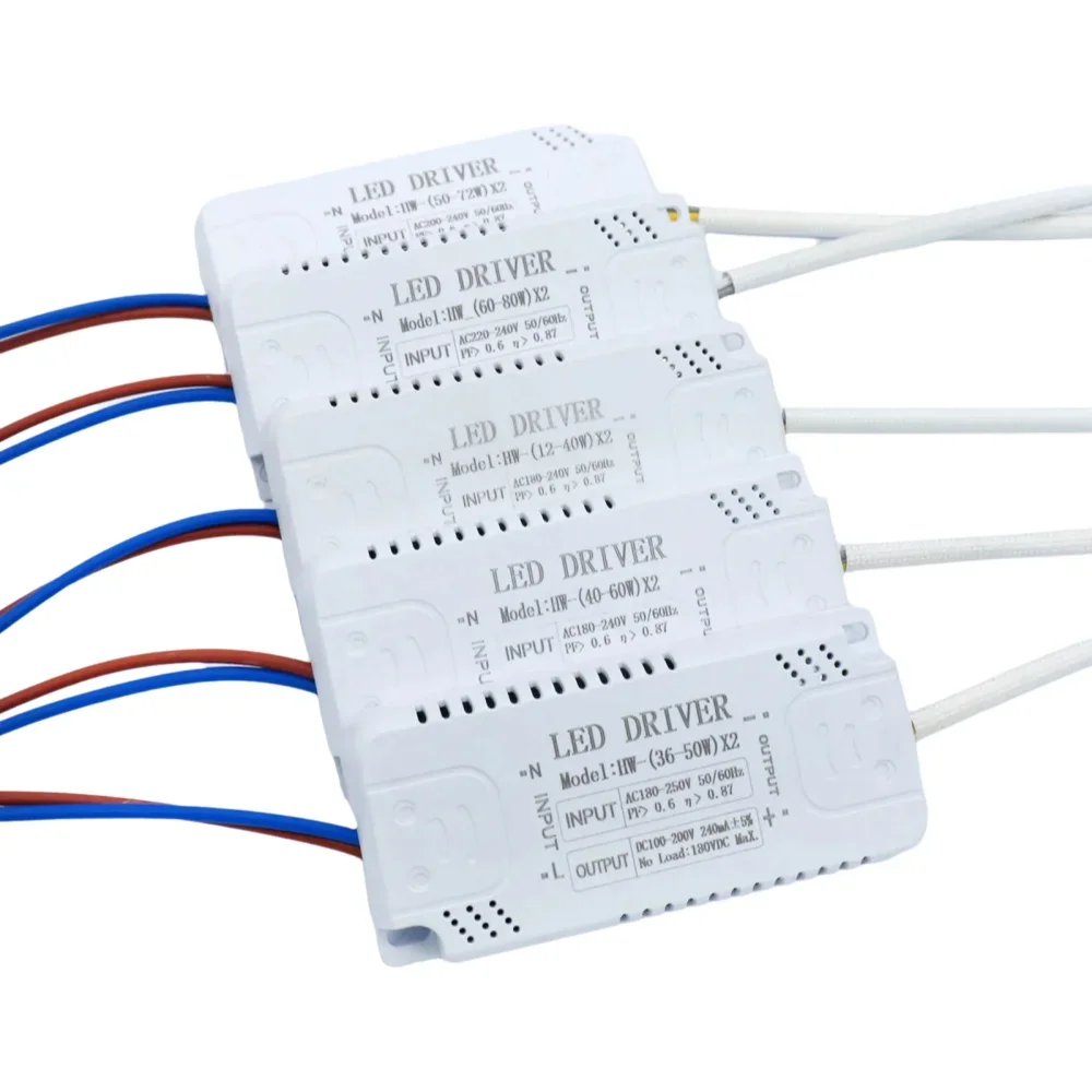 12-40Wx2/36-50Wx2/40-60Wx2/50-72Wx2/60-80Wx2 Светодиодный драйвер AC220V Потолочный светильник Потолочный вентилятор Драйвер источника питания Трансформатор