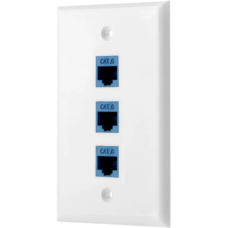 Настенная пластина с 3 портами Ethernet, настенная пластина RJ45 с вставкой-соединителем RJ45 Keystone, настенная пластина с разъемом Cat6 Keystone Jack, 1 упаковка