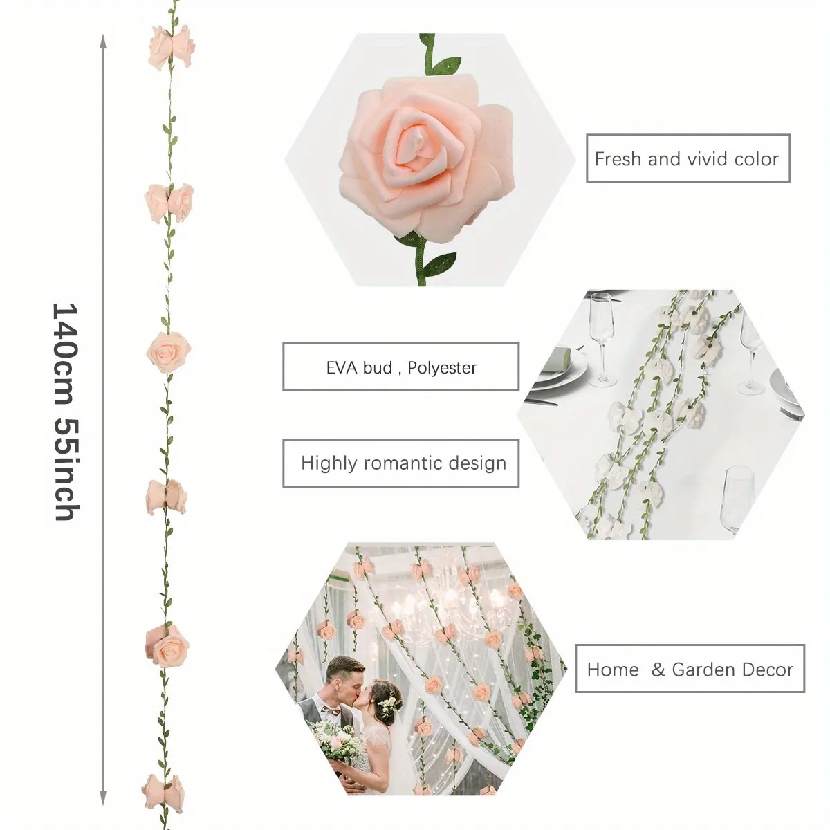 Фото Искусственные цветы розы XIYA FLOWER 2 шт. 140 см/55 дюймов пластиковый тип розы стиль для свадебной фотографии украшения сада №2