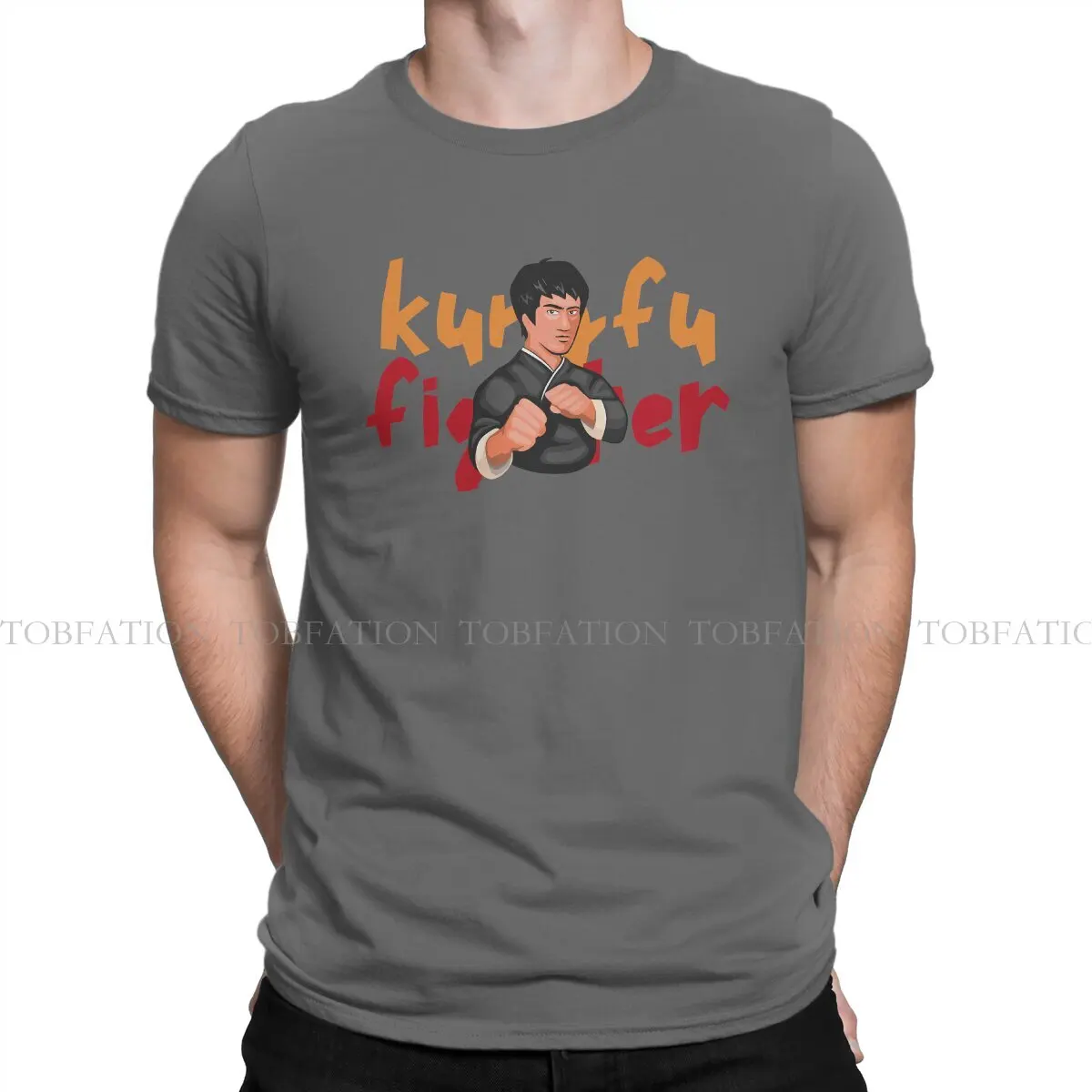 Футболка Kungfu для мужчин, базовая футболка для отдыха, новинка, пушистая футболка