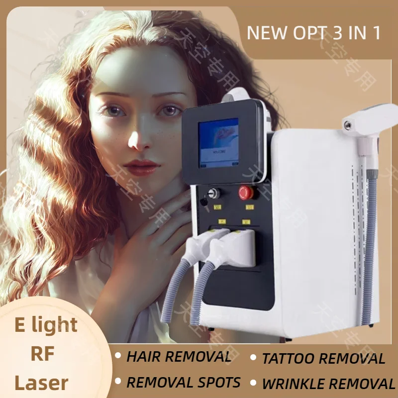 3 в 1 OPT IPL Профессиональная машина для удаления волос E-light Nd Yag Пигмент для бровей Удаление татуировок Эпиляция Оборудование для удаления морщин