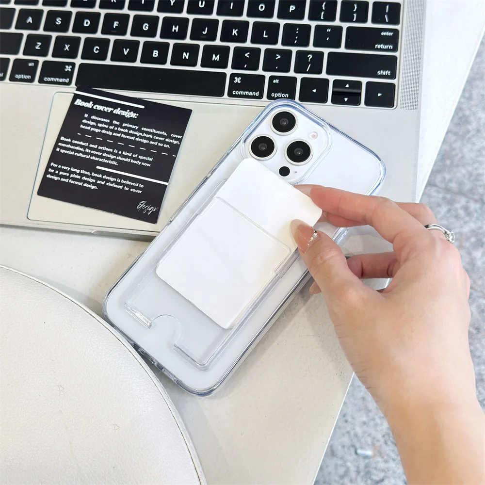 Фото Прозрачный мягкий чехол-Кошелек из ТПУ для iPhone 16 15 14 13 12 11 Pro Max Plus XsMax XR №3