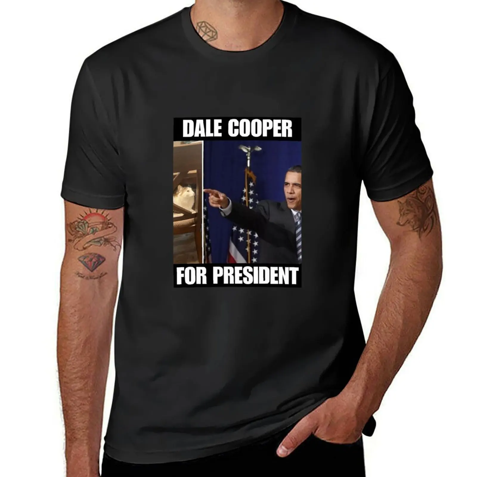 Футболка Dale Cooper for President, винтажная рубашка в стиле аниме, летняя рубашка, мужская одежда, мужская одежда