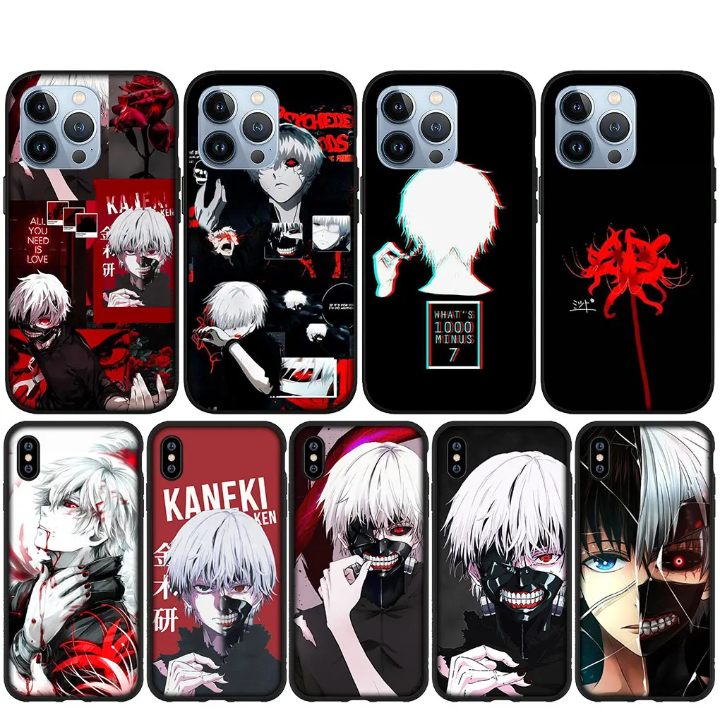 Мягкий чехол Tokyo Ghoul Ken Kaneki для iPhone 15 14 13 12 Mini 11 Pro X XR XS Max 7 8 Plus + корпус для телефона 15+