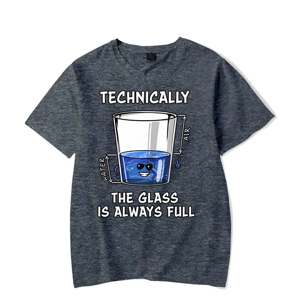 Фото Футболка Y2k для мужчин с рисунком технически The Glass Is Always, футболки, топы, футболки с коротким рукавом, модные футболки в стиле Харадзюку №4