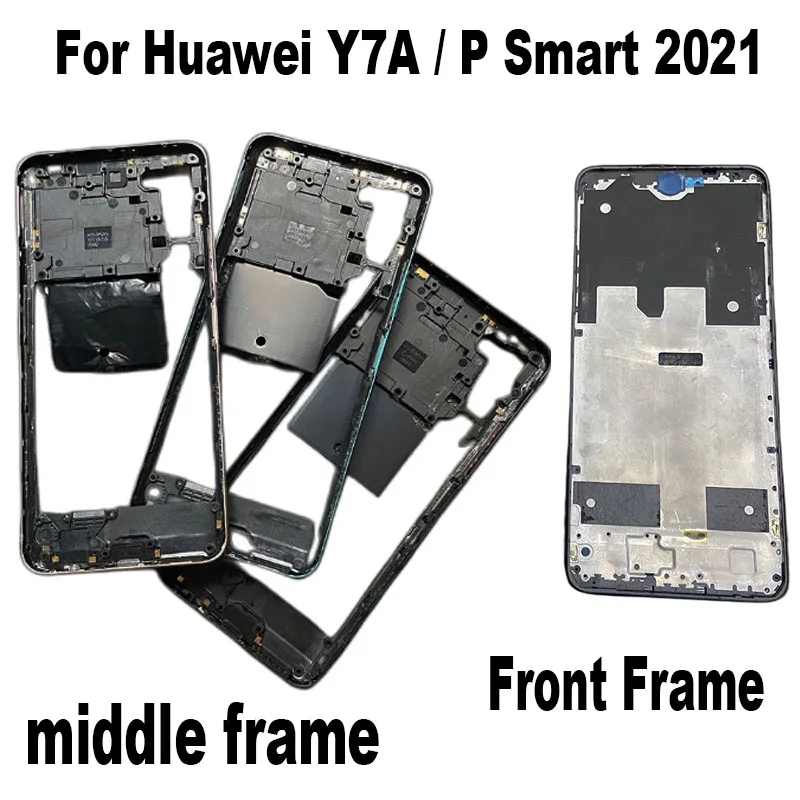Средняя рамка для Huawei Y6P 2020 Передняя Задняя рамка Корпус Передняя рамка Лицевая панель Поддержка ЖК