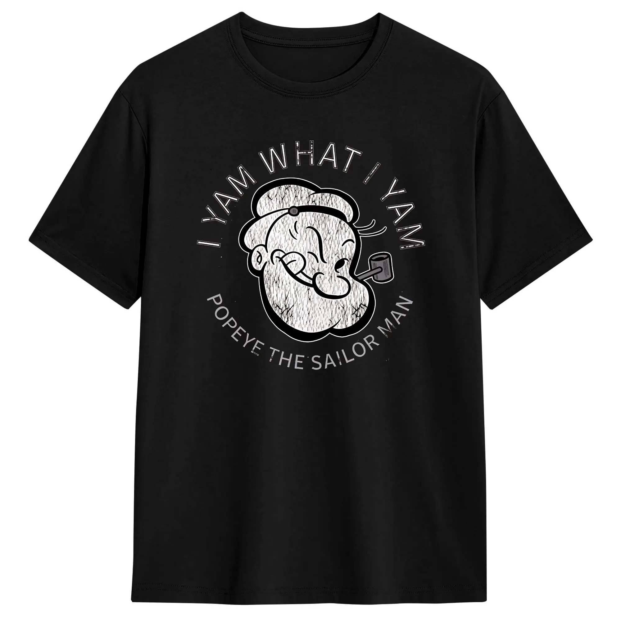 Футболка Popeyed Sailor Man Quote What I Yam, трендовые футболки с короткими рукавами, уличная одежда, летние хлопковые футболки оверсайз