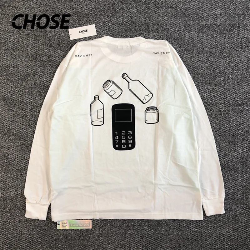 Lengan Panjang Fancycavempt Pria Wanita 1:1 Versi Top Cav Empt Kaus