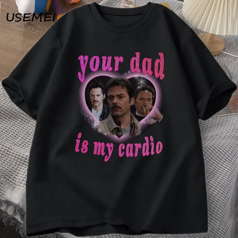 Футболка Your Dad Is My Cardio Daddy Swan, футболка для мужчин и женщин, футболка с графическим принтом, свободные топы с круглым вырезом, модная одежда