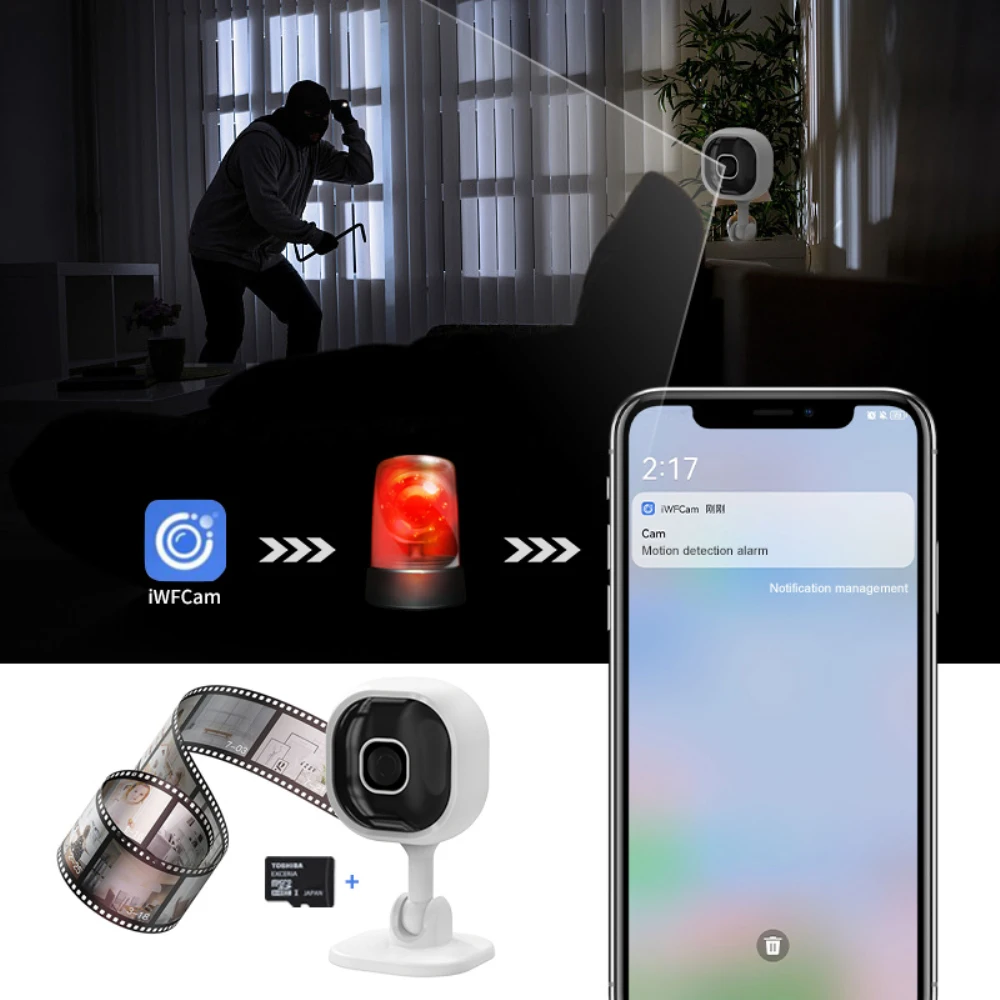 Фото Мини-камера видеонаблюдения с автослежением, Wi-Fi, ИК-подсветкой и функцией ночного видения №4