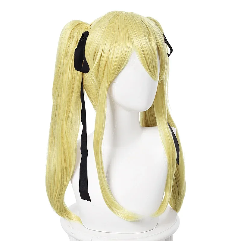 Kakegurui Mary Saotome Meari блондинка с конским хвостом, термостойкий парик для косплея, аниме + шелковая черная лента + шапочка для парика