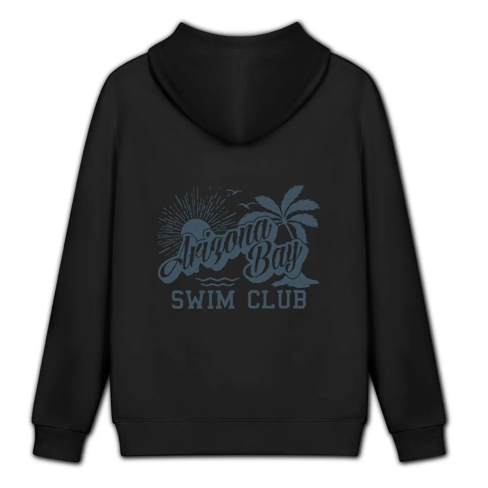 Фото Синяя футболка Arizona Bay Swim Club с капюшоном, зимняя одежда, мужская осенняя одежда, мужская одежда, мужская одежда, мужская толстовка с капюшоном №5