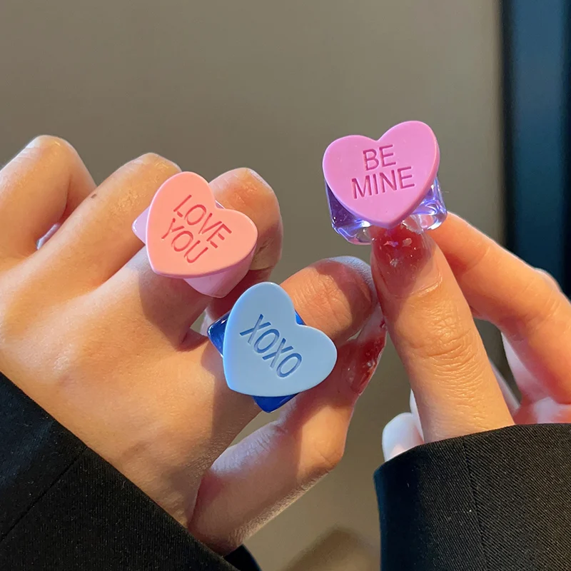 3 шт./5 шт./6 шт./8 шт./модные квадратные кольца с цветком Love для женщин набор колец из кристаллов и смолы для девочек геометрические круглые строительные украшения