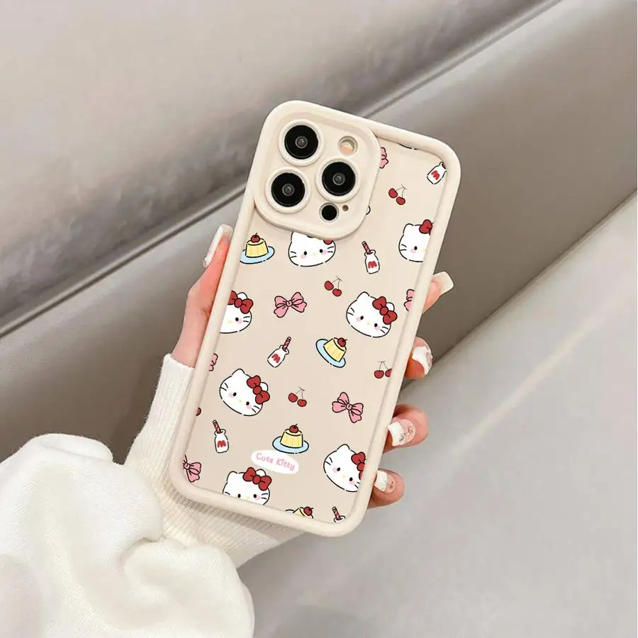 Милый чехол для телефона H-hello K-Kitty для iPhone 16 15 Pro Max 13 12 11 Pro 14ProMax 16Plus XS Max XR 7 8 SE 16e, мягкий чехол (art.: 3920cd0e1e140) - 3920cd0e1e140