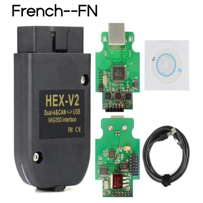 Фото F1CF VAG-VCDS 5054A HEX X2 22,3 HEX CAN USB-интерфейс ATMEGA162 + 16V8 + FT232RQ №3