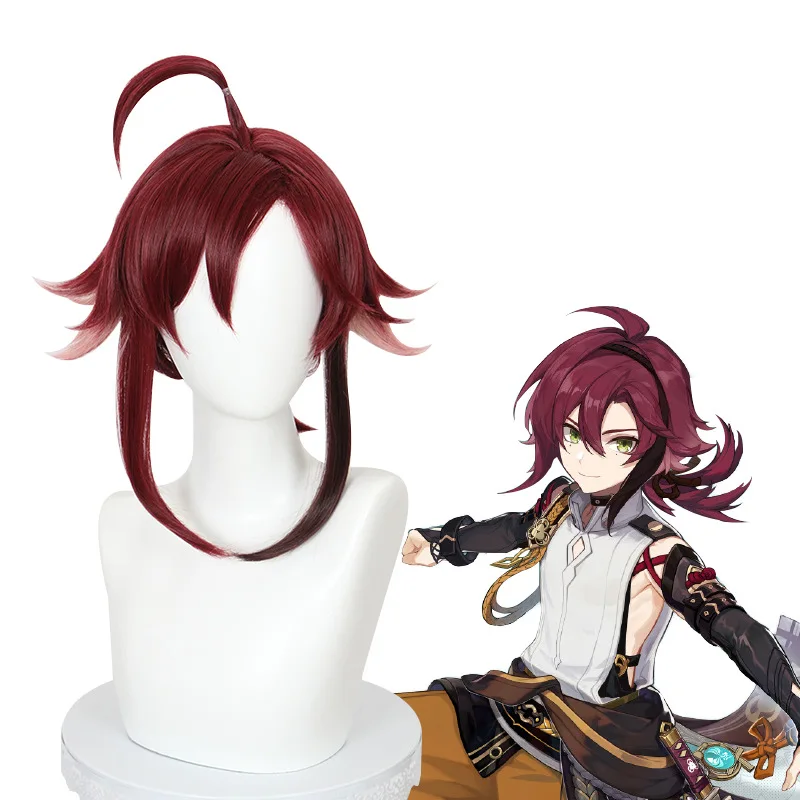 Xiu Dan Genshin Impact Kujou Hikazan Косплей Парик Inazuma City Anti-curl Ponytail Стиль В наличии 466S