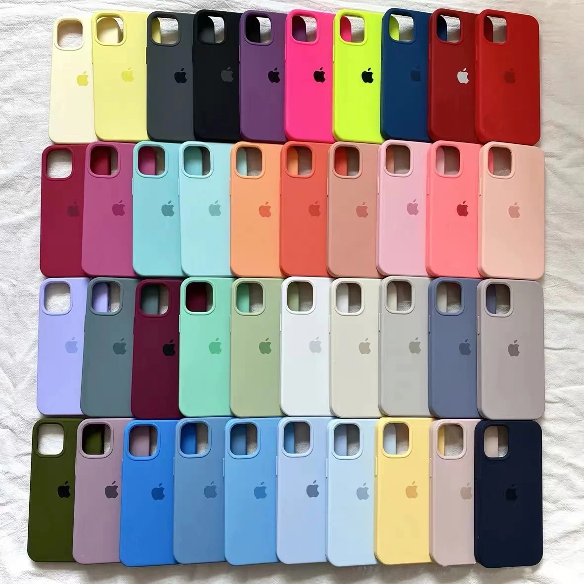 Фото Оригинальный официальный силиконовый чехол для Apple iPhone 14 13 12 15 16 Pro Max, чехлы для iPhone 16 Plus 13 12 11, чехол с логотипом и полным покрытием №3