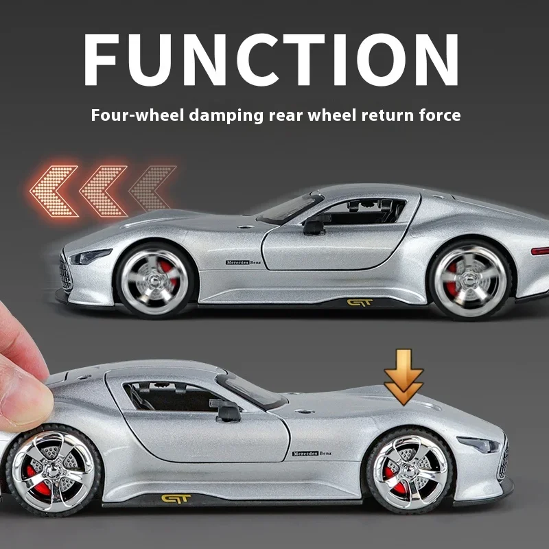 Фото 1:32 Mercedes Benz AMG Vision GT суперкар из сплава, литая под давлением модель автомобиля, коллекция хобби, бутик, декоративные подарки для друга, подарок №4