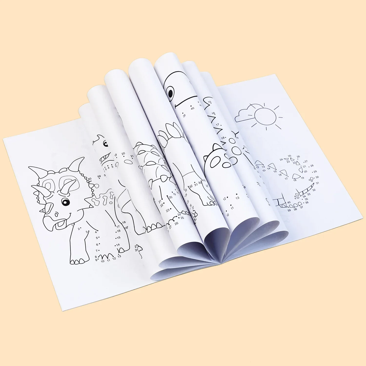 Фото Книга для занятий Jumbo Dot To Dot and Draw 2-в-1 — книга для занятий подключением точек для создания динозавров, слесок, раскрасок и подсчетов №4