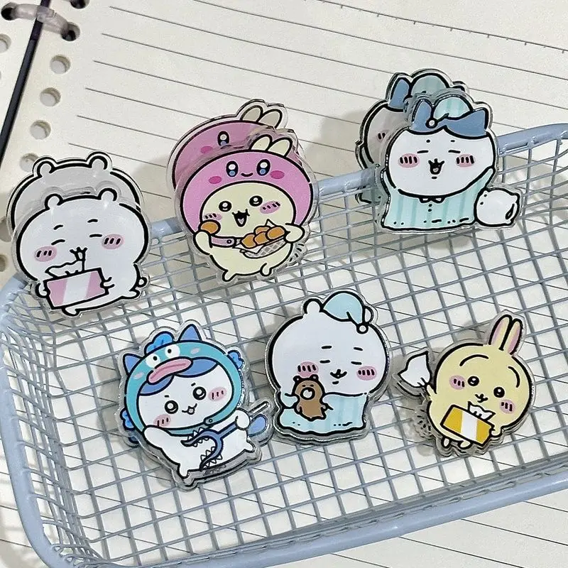 Фото MINISO милый зажим Post-it Kawaii Chiikawa Usagi Momonga Ins двусторонний зажим PMMA Pp зажим для хранения тестовая папка для бумаги №2