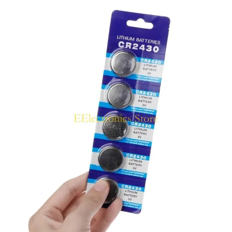Фото B03C 5pcs Button Battery CR2430 3V Электронные батареи литий -монетов DL2430 BR2430 ECR2430 KL2430 EE6229 для часа игрушек №4