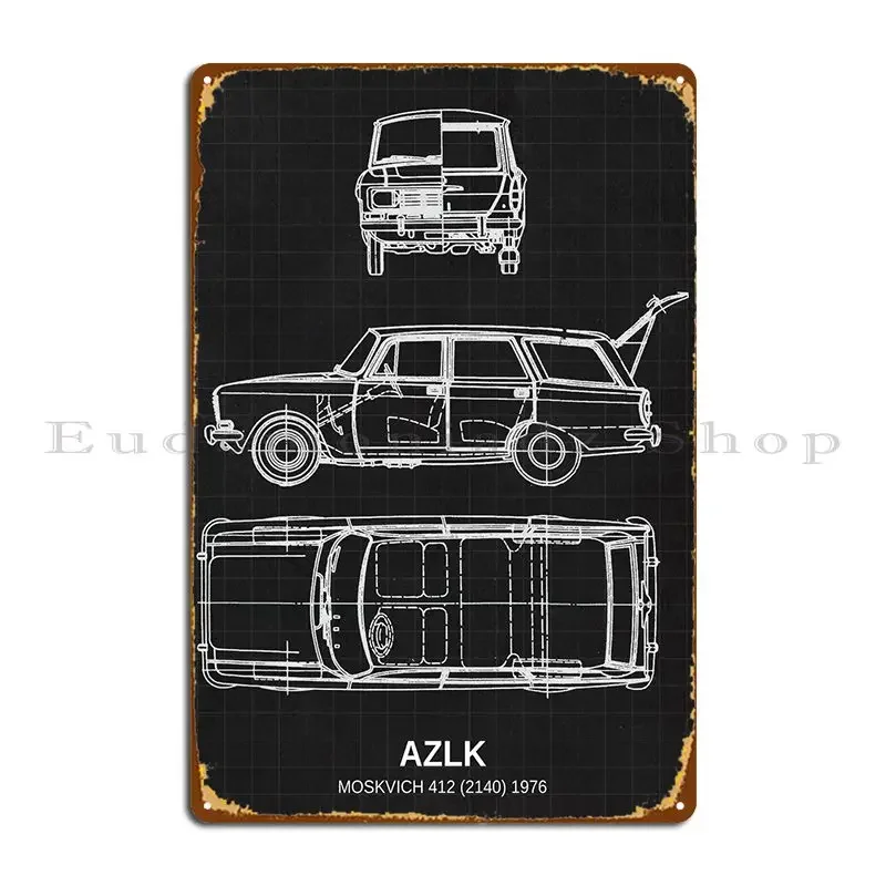 Azlk Moskvich 412 2140 1, металлическая вывеска, украшение для дома, персонализированный принт, ретро жестяная вывеска, плакат