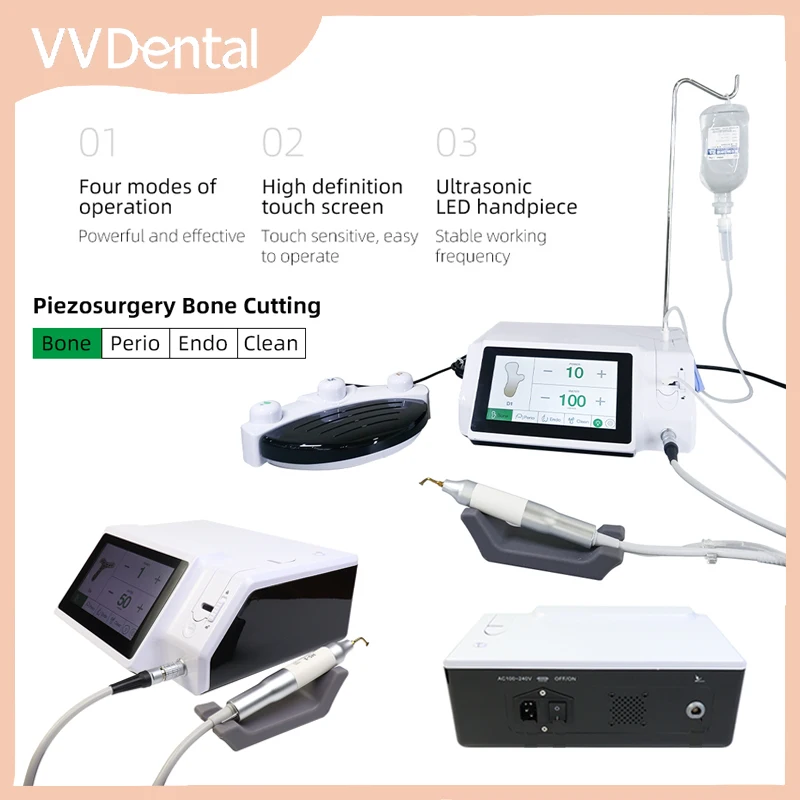 VVDental пьезохирургический резак для костей, эндо-перо, хирургическое оборудование со светодиодным наконечником, ультразвуковой нож для хирургии костей, двигатель имплантата